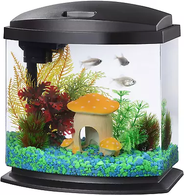 2.5 Gallon LED Aquarium Kit Black Smartclean Technology Desktop Mini Fish Tank • $62.28