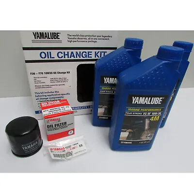 Yamaha New OEM F30-F70 10W30 Oil Change Kit Yamalube LUB-MRNSM-KT-10 • $43.94