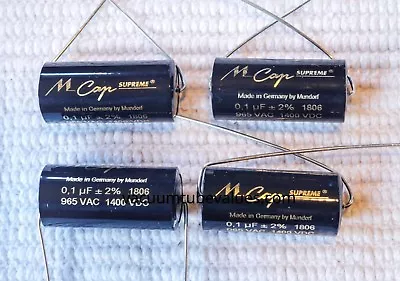 FOUR 4X Mundorf MCap Supreme Aluminum Capacitor 0.10uf 0.1 Uf .1 1400VDC • $66.95