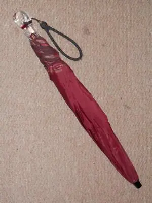 Vintage 'British Made' Kendall Umbrella With Lucite Handle And Berry Canopy • £59