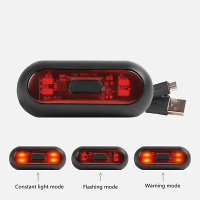 Motorcycle Helmet LED Light USB Charge Bike Night Safety Signal Warning TailLamp • $8.63