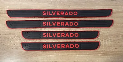 Chevy Silverado Accessories Door Scuff Sill Cover Panel Step Protector Red X4 • $7