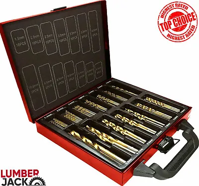 £18.99 • Buy Lumberjack Titanium Coated HSS Drill Bit Set 99 Pc & Case Plastic Wood Metal Kit