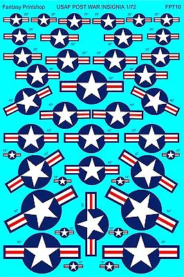 Usaf Post War Insignia Stars And Bars Decals Printed Fantasy Printshop Transfers • £9.95