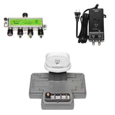 DirecTV D SWM3 LNB Reverse Band With 21V Power 4-Way Splitter 4K 99 101 103 Sats • £59.62