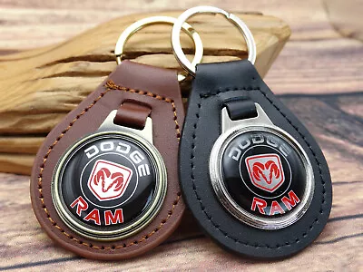 NEW RARE VINTAGE BLACK DODGE RAM PICKUP TRUCK CAR Leather Key Chain Ring Fob • $19.99