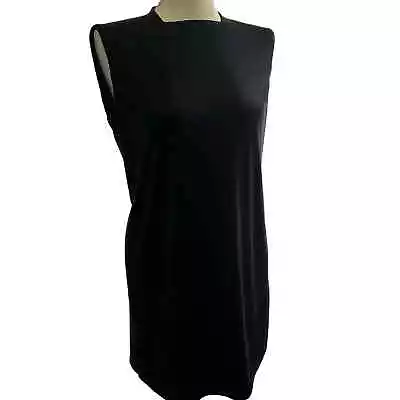 Zang Toi Reversible Navy Black Sack Shift Silk Dress  • $85
