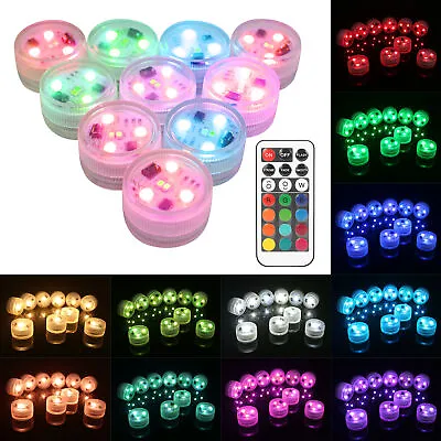 Waterproof Submersible LED Candles Tea Light Vase Fish Tank Decor Remote Control • £16.99