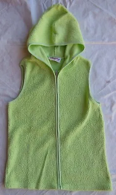 $15 • Buy Storybook Heirlooms Hoodie Lime Green Sleeveless Zipper Front - Size Medium