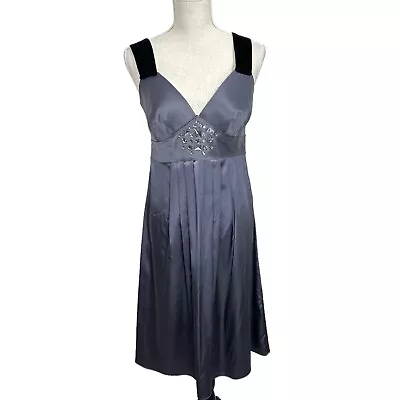 NWT Simply Vera Satin Velvet Cocktail Dress Size 8 A-line Rhinestone Embellished • $32