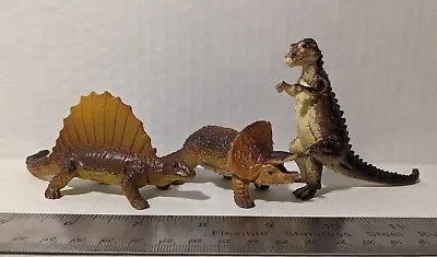 Vintage AAA 1980s Dinosaur Figure Toy Lot Triceratops Allosaurus Dimetrodon • $14.99