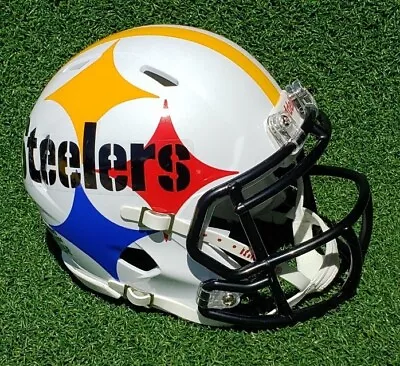 Pittsburgh Steelers White Huge Logo Football Mini Speed Helmet • $51
