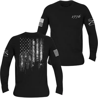 Grunt Style 1776 Flag Long Sleeve T-Shirt - Black • $29.99