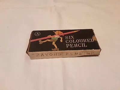 Unused Box Of 1930s Colouring Pencils Great Image On Box • £6