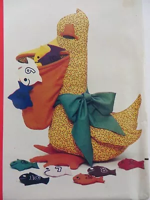 Vtg 80's Butterick 227 STUFFED PELICAN COUNTING TOY ANIMALS Sewing Pattern LEARN • $14.99