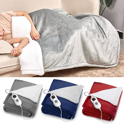 Electric Heated Throw Blanket Washable 6 Heat Settings Single/Double/King Size • £11.95