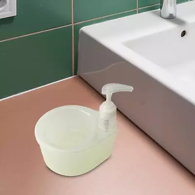 Soap Dispenser And Scrubber Holder Dish Washing Practical Soap Liquid Pump • £10.90