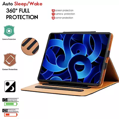 Leather TAN Magnetic Smart Case For IPad 9.7 Air 10.9 10.2 10.5 Mini Pro 11 12.9 • £8.99