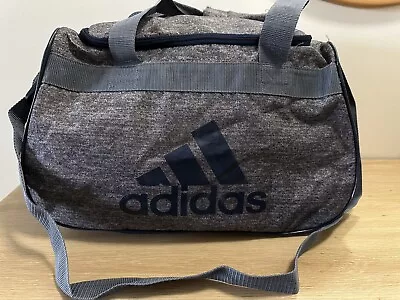 Adidas Small Duffel Gym Gray Blue Bag  • $18