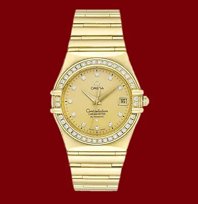 OMEGA CONSTELLATION Automatic 18K Yellow Gold Watch With Diamonds 138.9 GM • $21483