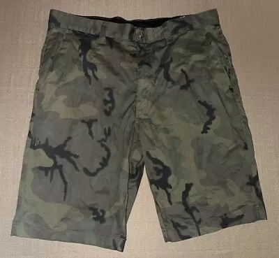 Volcom VMonty Stretch Men’s 36 Chino Shorts Green Camouflage Cotton Blend • $24.98