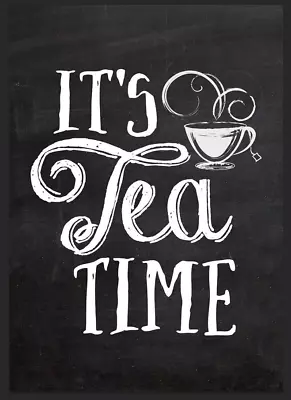 It's Tea Time Retro Metal Sign Plaque Vintage Kitchen Gift Home Cafe Workshop • £6.99