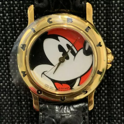 Disney Black And Gold Classic Mickey Mouse Watch Mint Condition In Tin • $59.99