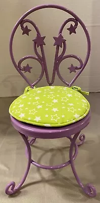 American Girl Doll McKenna Loft Bed Metal Chair & Pad Green Purple Replacement • $15.99