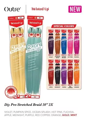 $5.99 • Buy X-Pression Braid Hair – Outre 100% Kanekalon Twisted Up – DIY Prestretched 50 