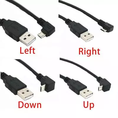90 Degree Angle USB 2.0 A Male To Left Right Micro USB Best-- For Phone Z5C1 • $1.54