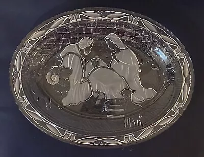Mikasa Celebrations Nativity Crystal Glass Frosted Plate Christmas Serving Dish • $9.25