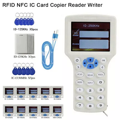 Multi Frequency Copier Reader Writer Duplicator Smart Card RFID NFC IC/ID Keys • $75.90