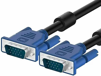 1.5M 15 Pin VGA Cable VGA Male - Male D-Sub PC Computer MLCD TFT Monitor Lead UK • £2.90