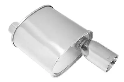 Megan 3.5  F-rt Stainless Exhaust Roll Chrome Tips Universal Muffler 2.5  Inlet • $129.99