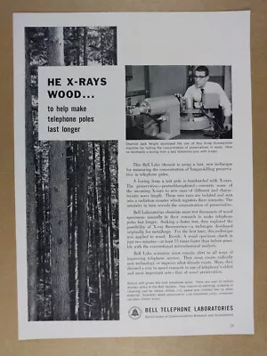 $9.99 • Buy 1960 Bell Labs X-ray Fluorescence Testing Of Telephone Poles Vintage Print Ad