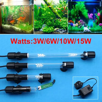 Waterproof Aquarium Fish Tank Submersible Light UV Sterilizer Lamp For Water • £24.63