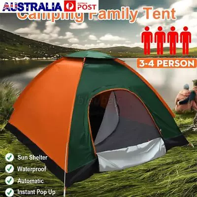 3-4 Man Person Pop Up Tent Automatic Outdoor Family Hiking Camping Beach Fishing • $32.99