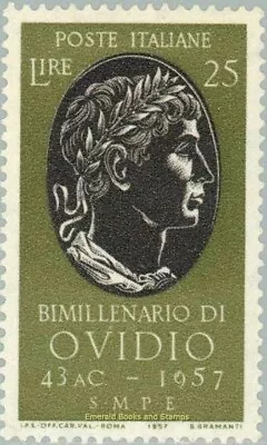 EBS Italy 1957 - Bimillennium Of Ovid - Publius Ovidius Naso - 809 MNH** • $1.95