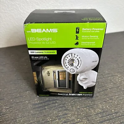 Mr. Beams WHITE Plastic Security Spotlight Motion-Sensing LED Light Adjustable • $30.99