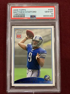 Matthew Stafford 2009 Topps Rookie Card RC PSA 10 Gem Mt • $69