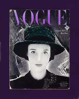 VOGUE-AUGUST 1 1946- 'CAPOTE Swan' BABE PALEY-DALI Ad-ORSON WELLES-VIVIEN LEIGH • $187.99