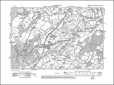 Buxted Pound Green Old Map Sussex 1911: 28SW Repro • £18.99