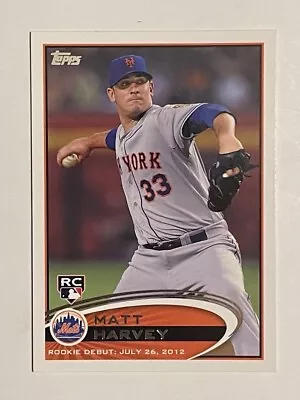 Matt Harvey 2012 Topps Update Rookie Debut RC #US276 New York Mets • $0.59