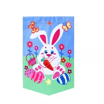  Easter Bunny Garden Flag 18x12.2In Double-Sided Outdoor Yard Celebrate-OW • £9.25