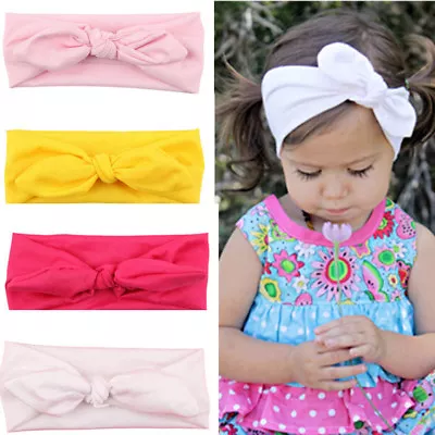 £2.59 • Buy Children Baby Ribbon Bow Bowknot Rabbit Bunny Ears Elastic Headband Multi Colour