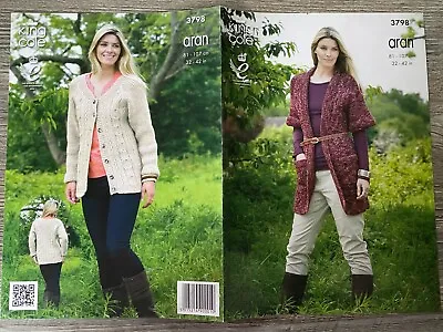 King Cole Knitting Pattern: Ladies Cardigan & Jacket Aran 32-42  3798 • £3.20