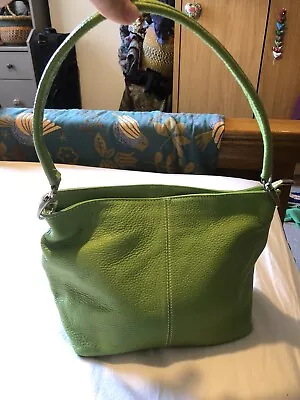 100% Leather Lime Green Shoulder Handbag  Made In Italy New Never Used. • £20