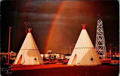 Holbrook Arizona - Wigwam Motel - Rainbow Over Tee Pees - Vintage Postcard • $7.99