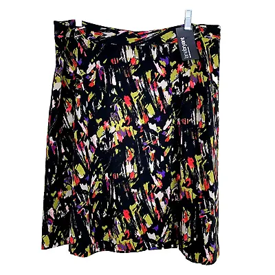 Lane Bryant Skirt NEW Pencil Work Straight Black Abstract Print Womens 16 • $24.75