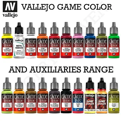 Vallejo Game Color Paints Inks Washes FX Fluo Xpress Full Range Fast Shipping • £3.98